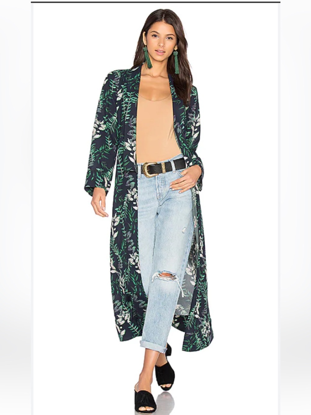 House of Harlow Revolve Falling Leaves kimono duster L cover beach travel party
